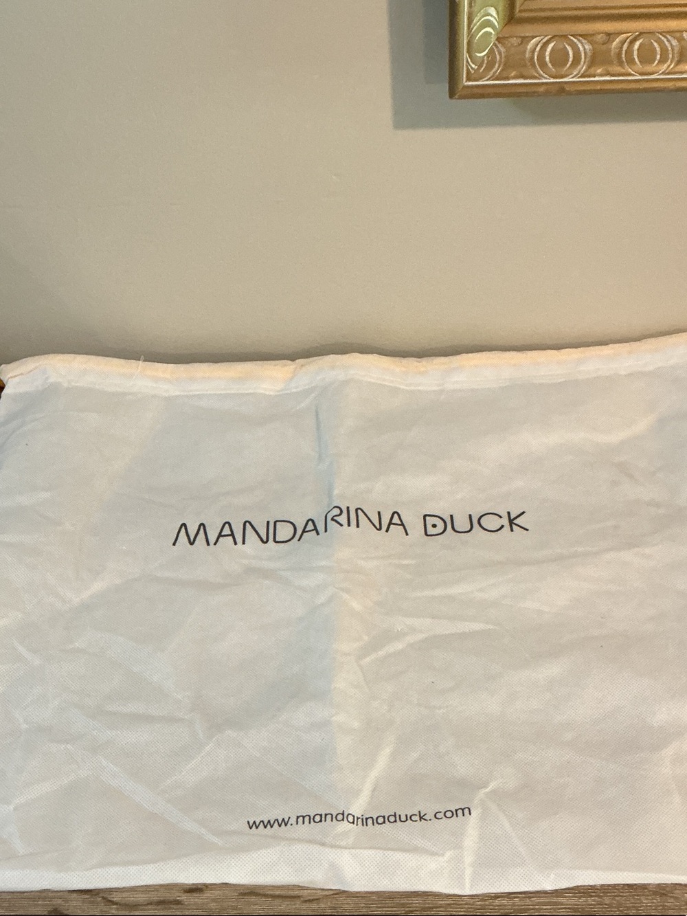 Mandarina Duck White Dust Bag Dustbag 23.5” x 19” Drawstring EUC